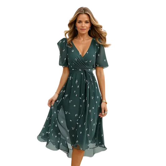 Annegret - Damen V-Ausschnitt Kleid