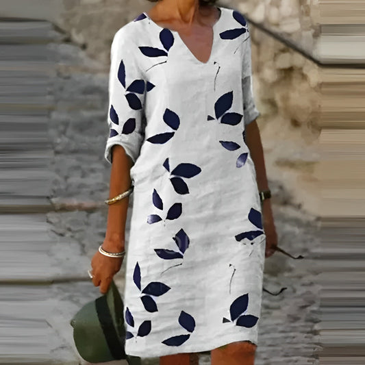 Giselle - Sommerliches Freizeitkleid Mit Einfarbigem Druck