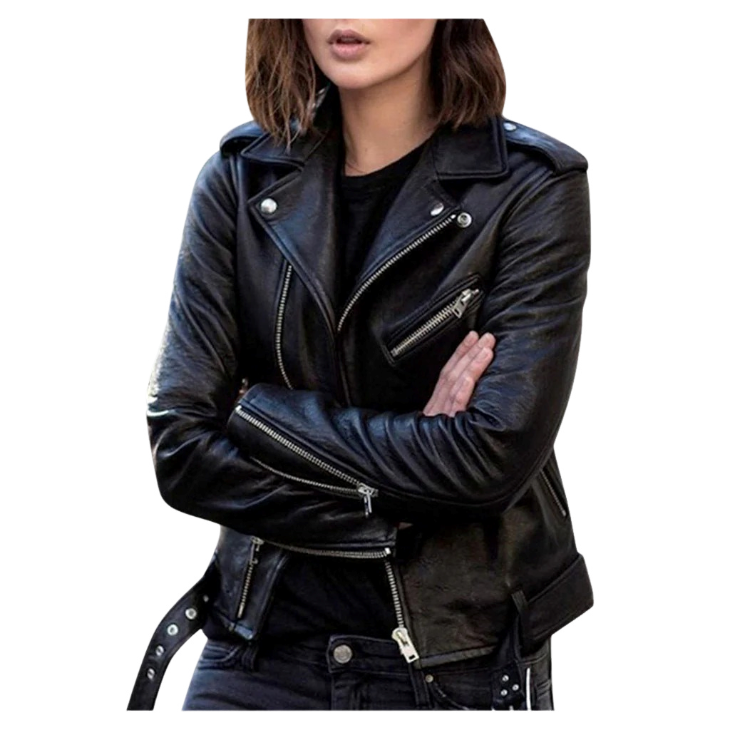 Vivian – Klassische Lederjacke mit Zipper