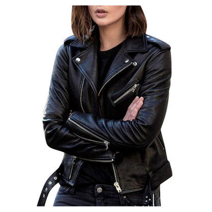 Vivian – Klassische Lederjacke mit Zipper