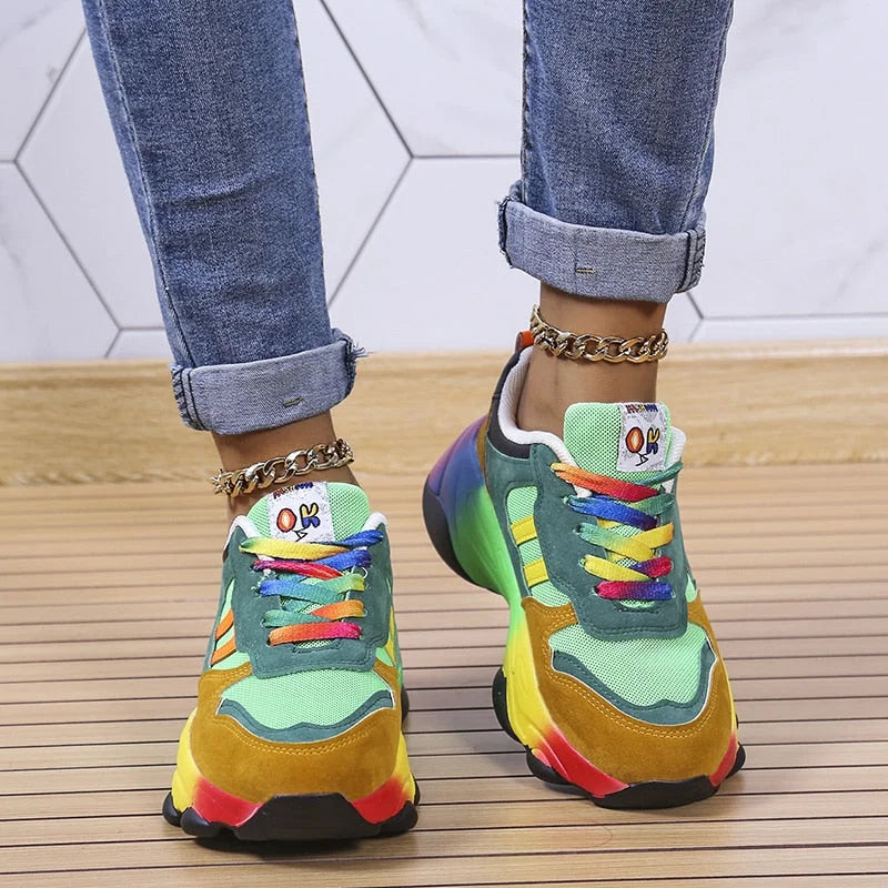 Jolie - Farbenfrohe Damen-Sneaker mit dicker Sohle