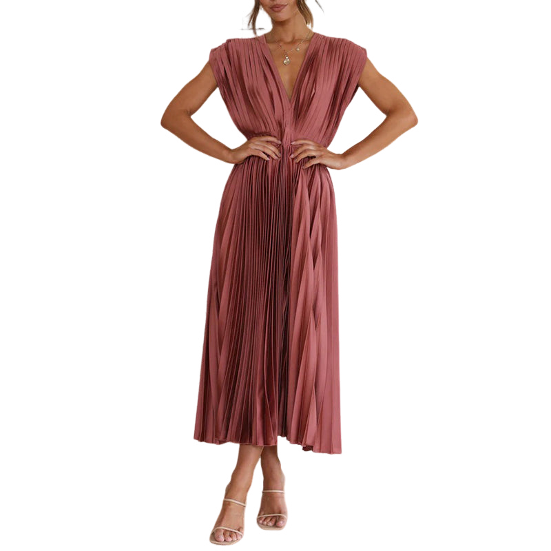 Georgia - Elegantes ärmelloses Damenkleid mit V-Ausschnitt