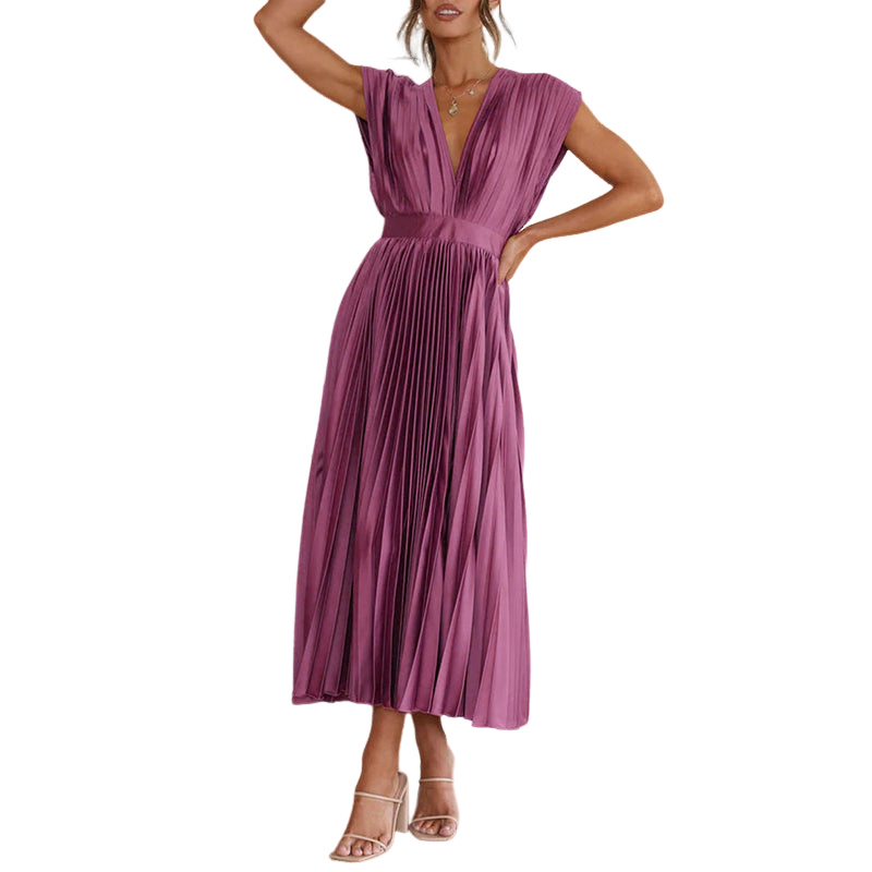 Georgia - Elegantes ärmelloses Damenkleid mit V-Ausschnitt