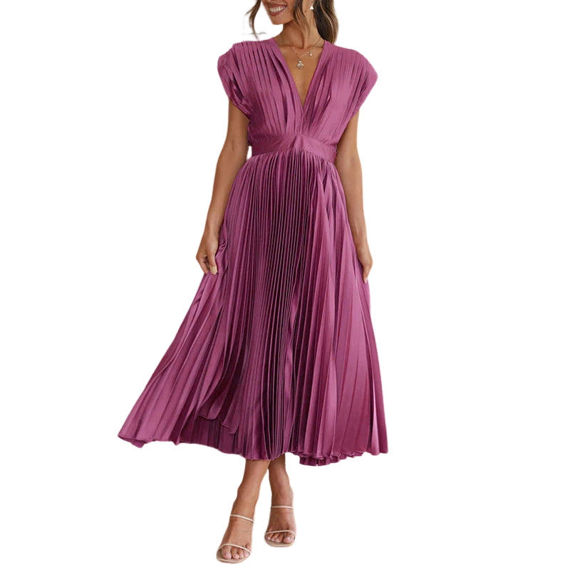 Georgia - Elegantes ärmelloses Damenkleid mit V-Ausschnitt