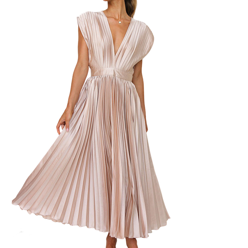 Georgia - Elegantes ärmelloses Damenkleid mit V-Ausschnitt