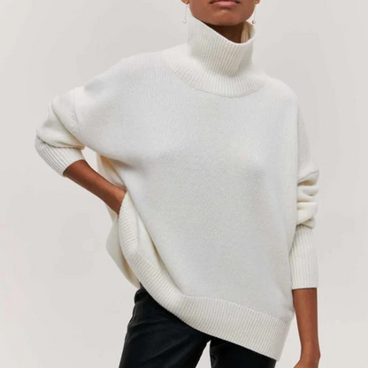 Hortencia - Großer Baumwoll-Rollkragenpullover