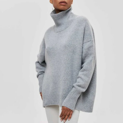 Hortencia - Großer Baumwoll-Rollkragenpullover