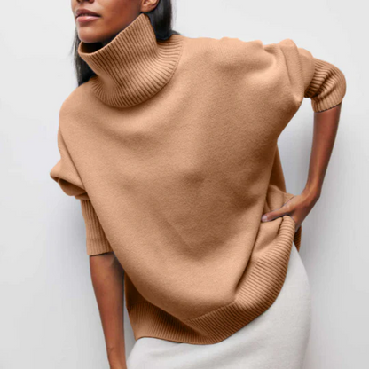 Hortencia - Großer Baumwoll-Rollkragenpullover