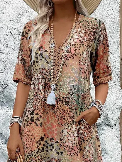 Melina – Bequemes Midikleid mit V-Ausschnitt