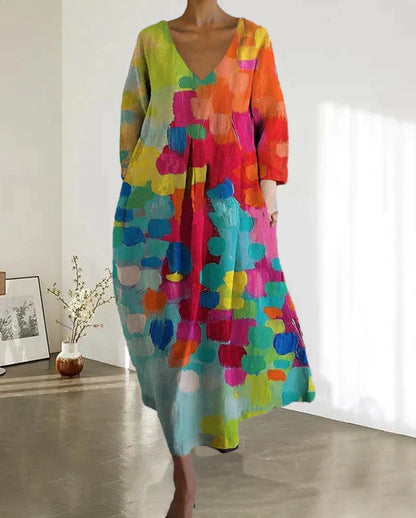 Alina – Farbfrohes Kleid mit Aufdruck für Damen