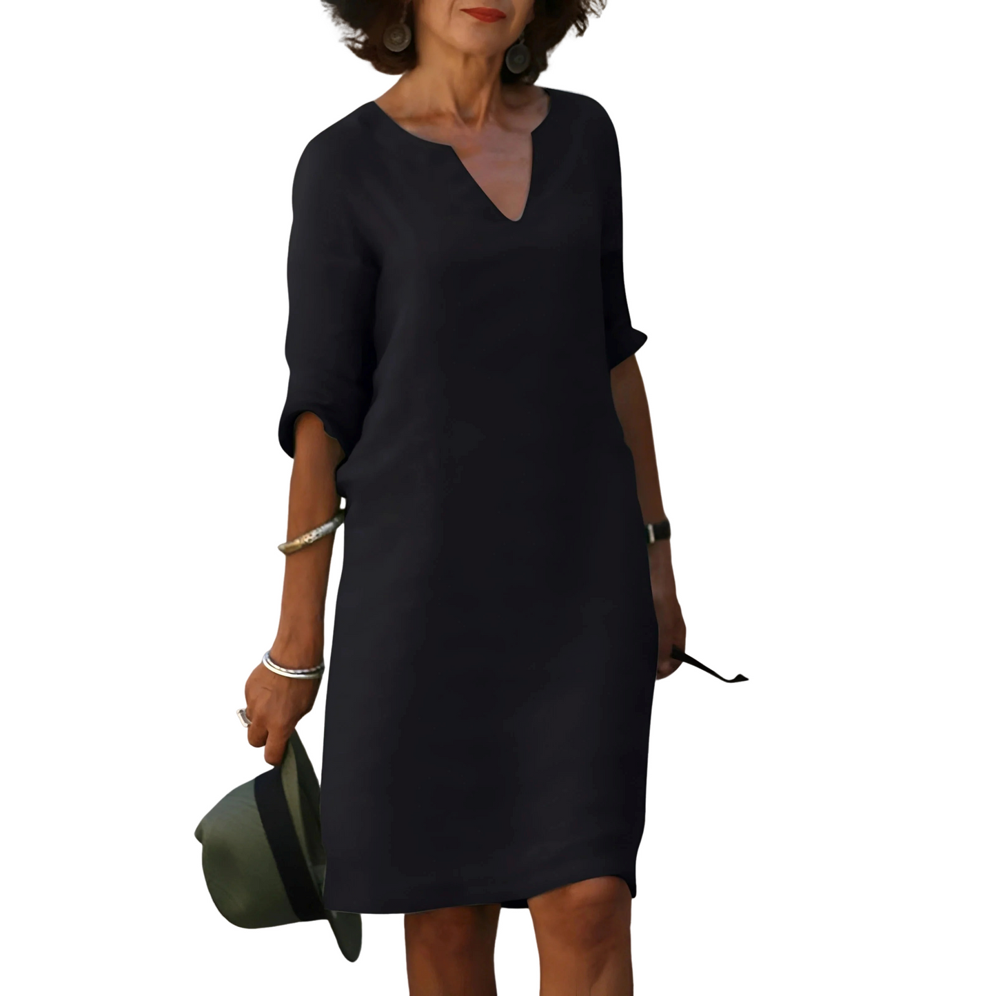 Clara – V-Ausschnitt Kleid, das den Bauch verdeckt