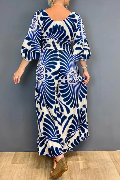 Elvira - Vintage-Jumpsuit mit Blumendesign und Rüschendetails