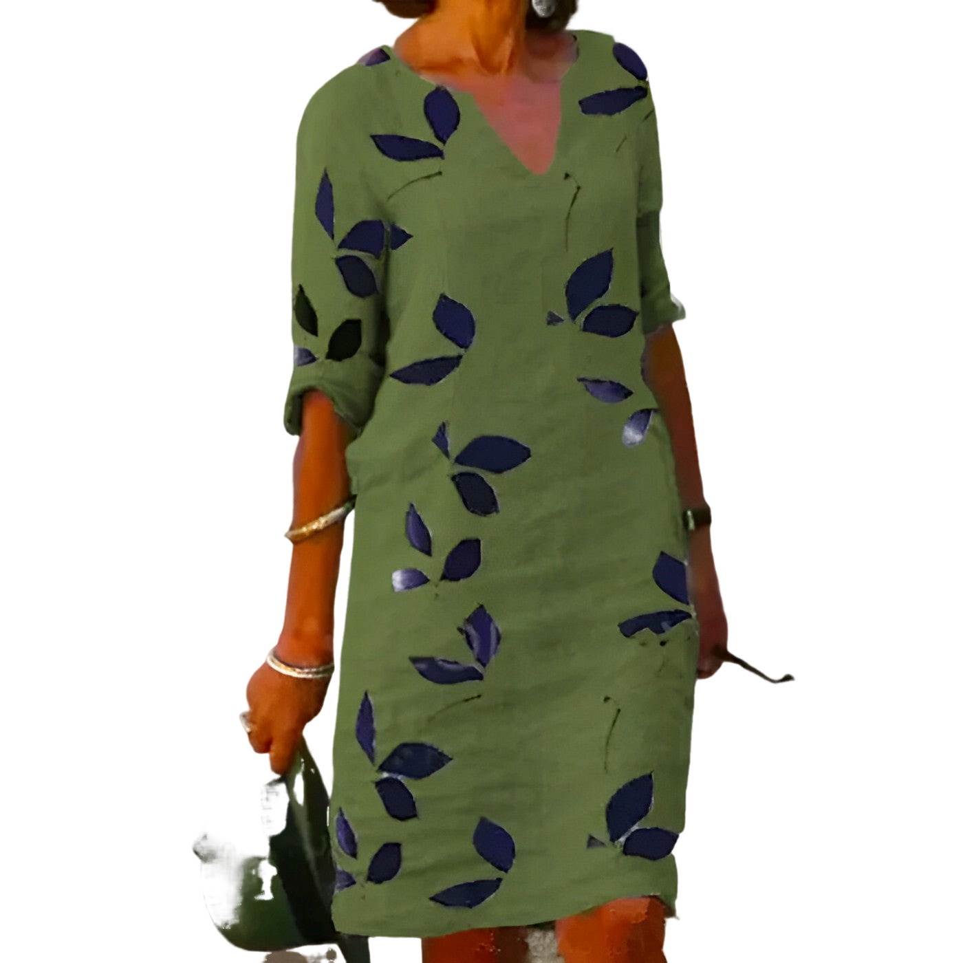 Giselle - Sommerliches Freizeitkleid Mit Einfarbigem Druck