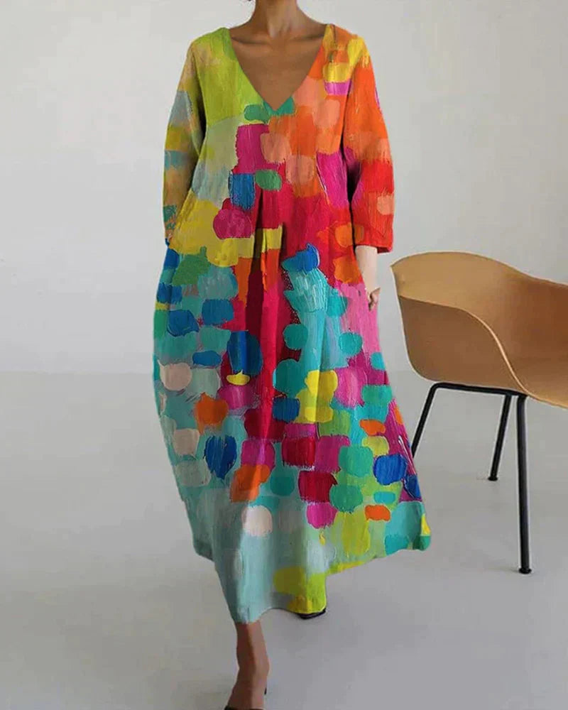 Alina – Farbfrohes Kleid mit Aufdruck für Damen