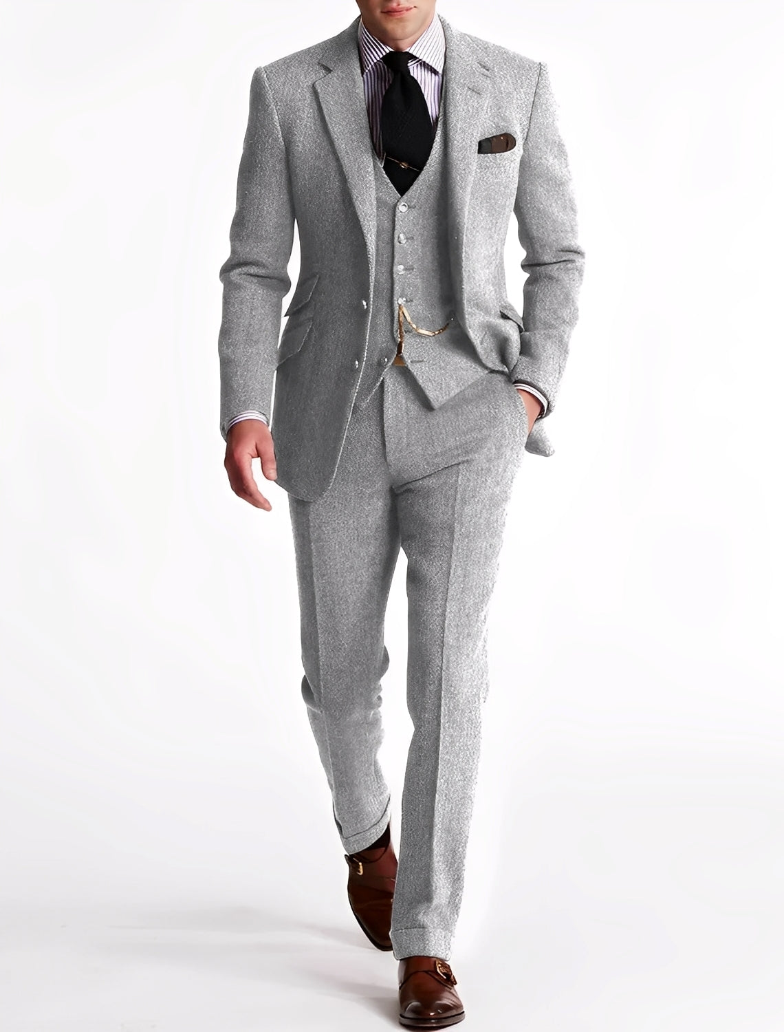 Desmond - Stilvoller dreiteiliger Tweed-Anzug für Herren