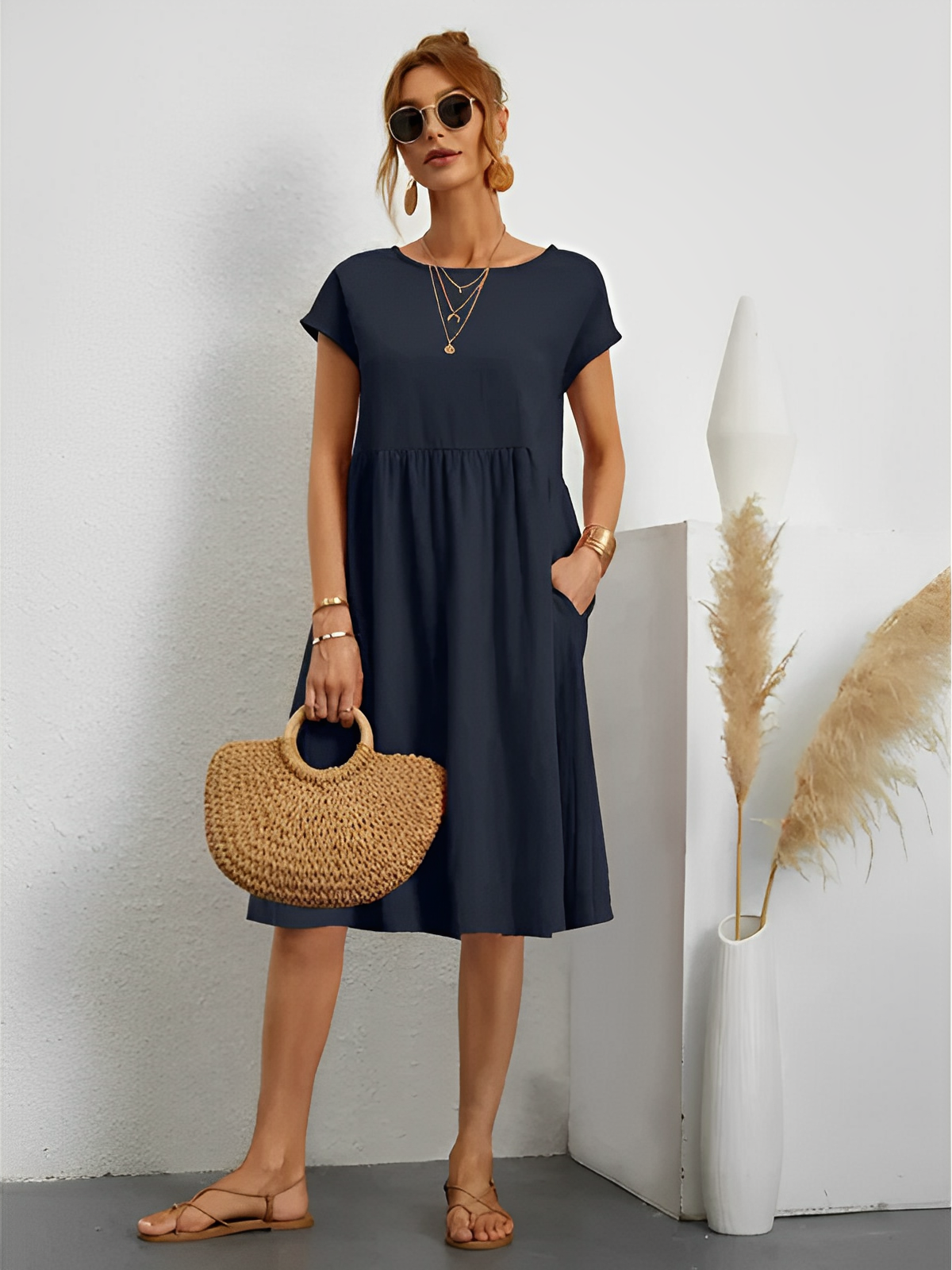 Amira – Schickes Sommerkleid mit Ärmeln