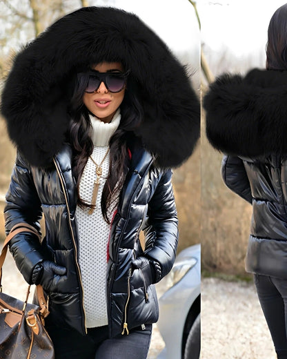 Jessica - Glänzende Daunenjacke mit Kapuze für Damen