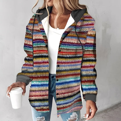 Martina - Bequeme Wolljacke mit Kapuze für Damen