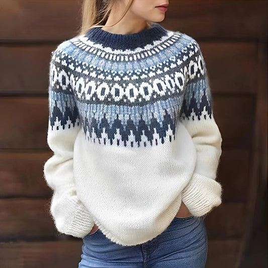 Holly - Klassischer Damenpullover aus Wolle mit Muster