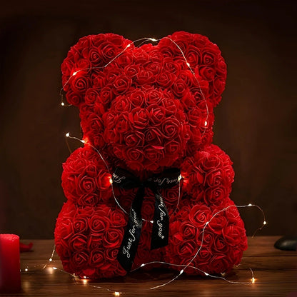 Teddie - Romantischer Rosenbär mit LED-Geschenkbox für den Valentinstag