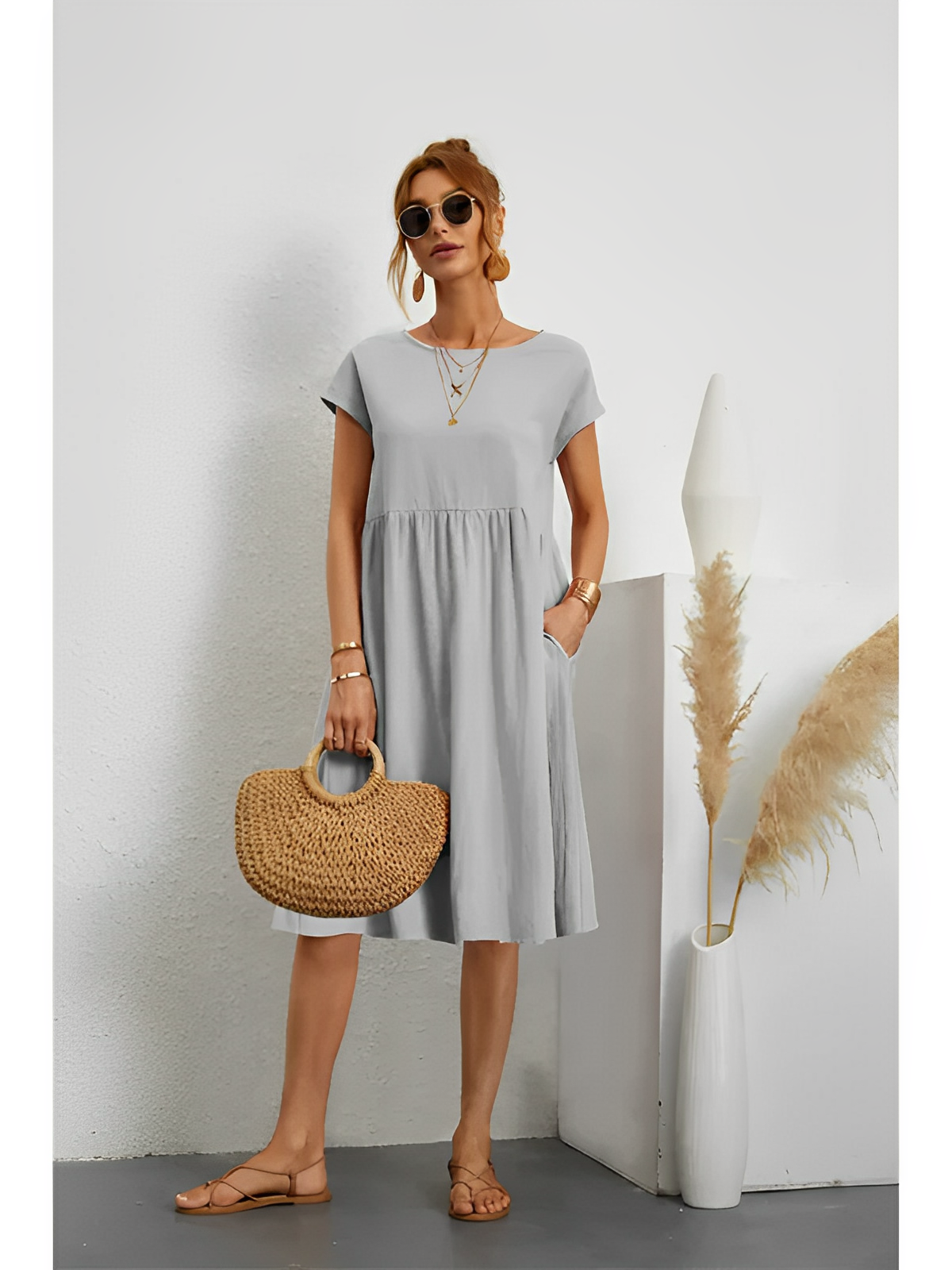 Amira – Schickes Sommerkleid mit Ärmeln