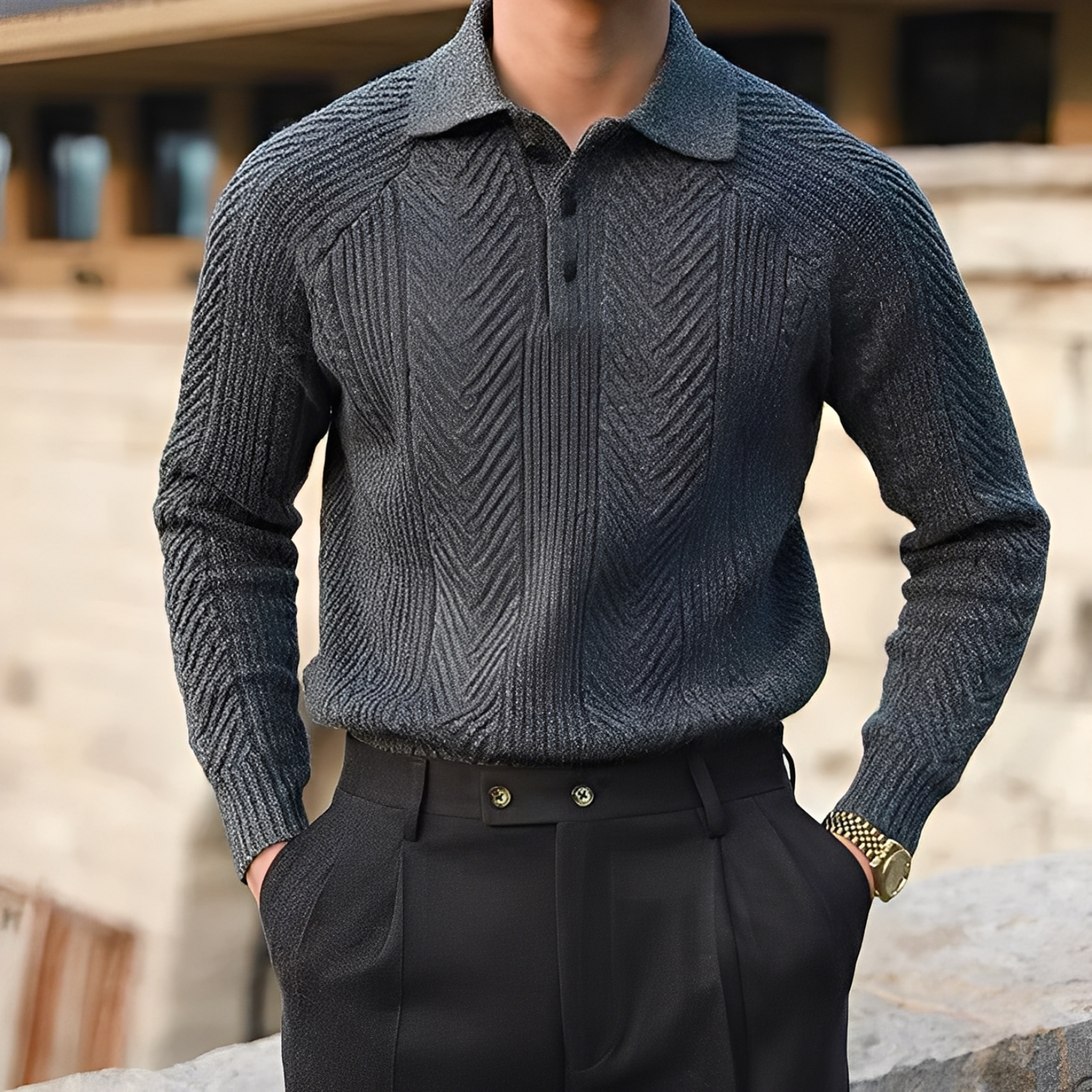 Darius – Langer Arm gestrickter Pullover