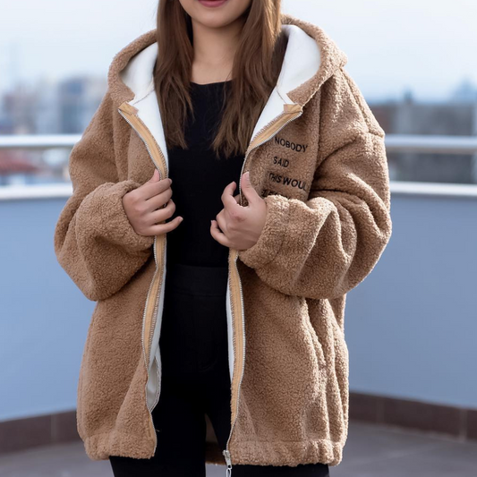 Oversized Sherpa-Hoodie-Jacke