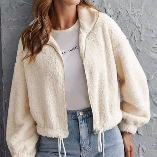 Kurz geschnittene Sherpa-Jacke