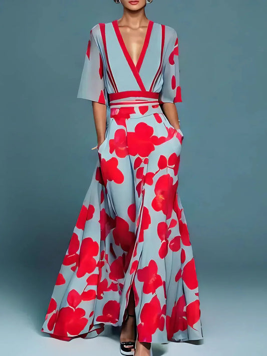 Tyla - Elegantes Maxikleid mit Gartenblumenmuster
