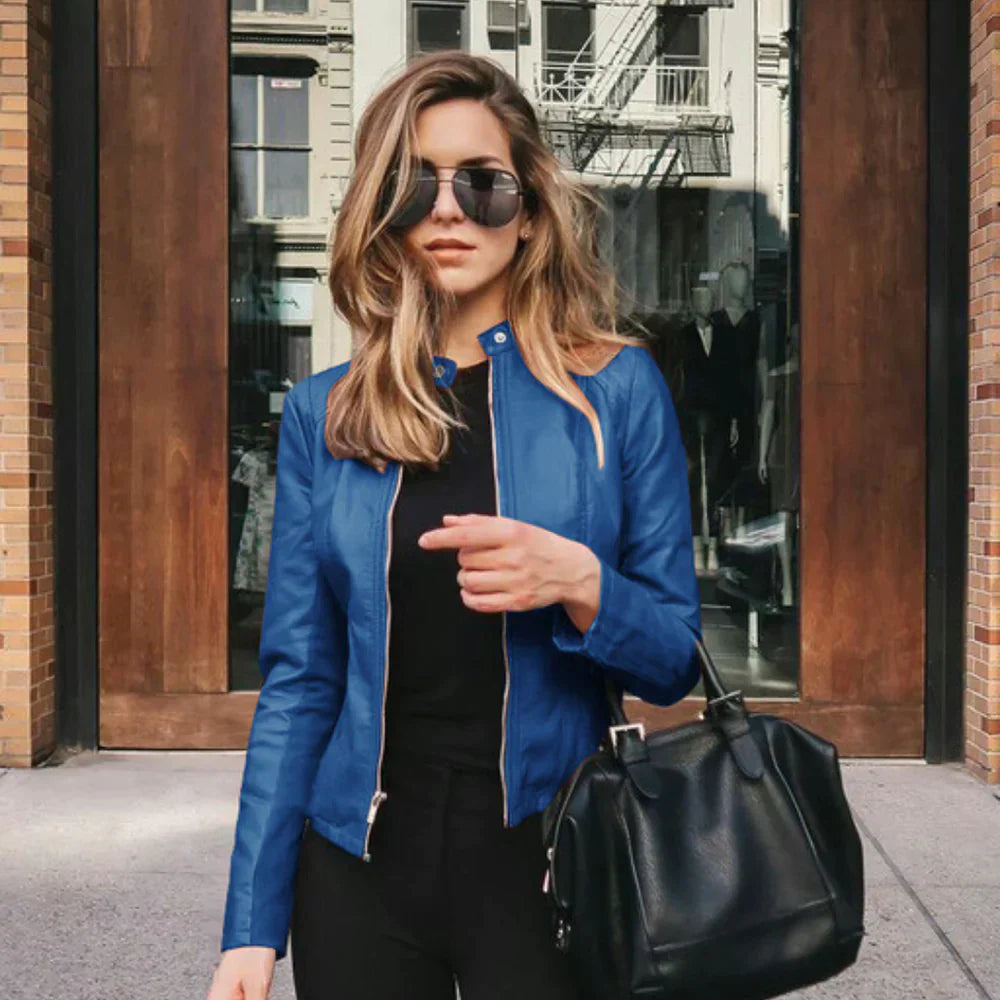 Amber – Modische Kunstlederjacke für Frauen