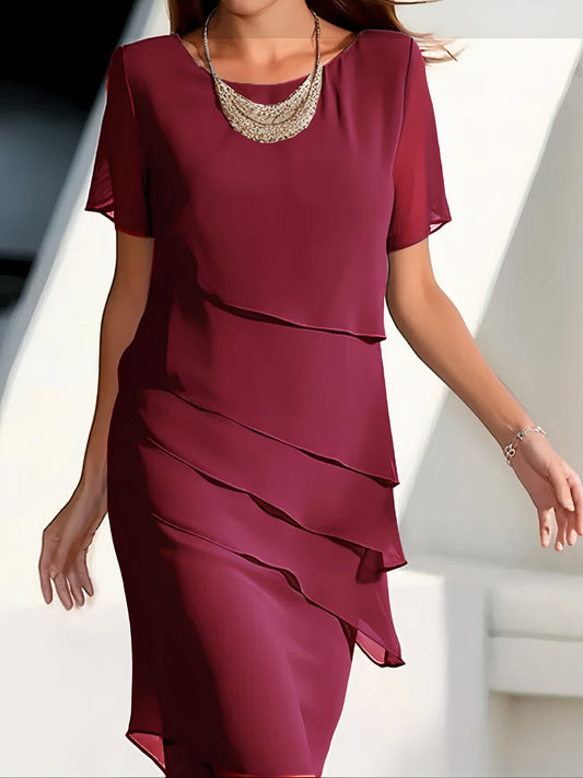 Daria – Stufen-Chiffonkleid