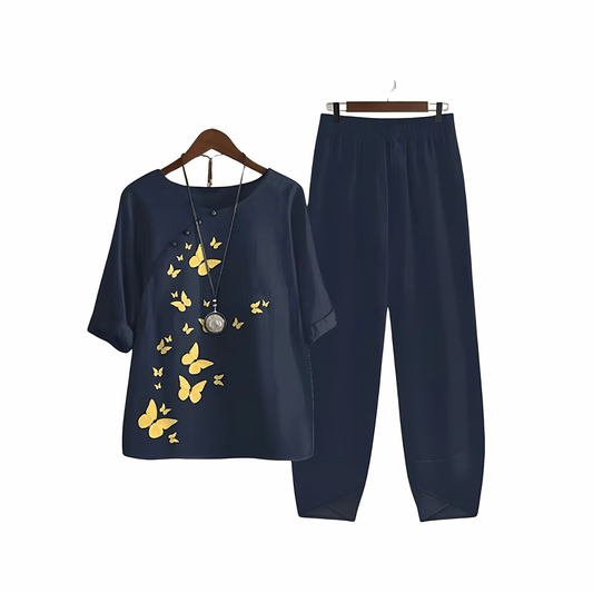 Katarina – Bedrucktes Blusen- und Hosenset