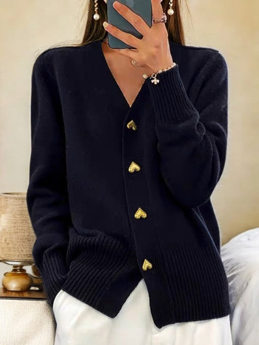 Rhea – Weicher Strick-Cardigan mit Knöpfen