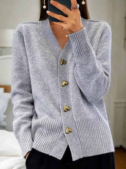 Rhea – Weicher Strick-Cardigan mit Knöpfen