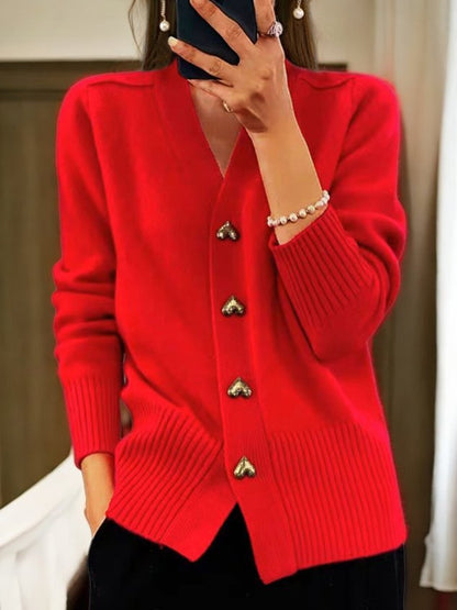Rhea – Weicher Strick-Cardigan mit Knöpfen