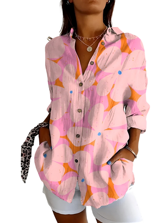 Amara – Leichte Bluse mit Blumenprint und lockerer Eleganz