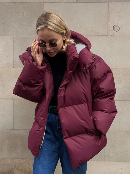 Louisa - Kurze Jacke mit Kapuze und Futter