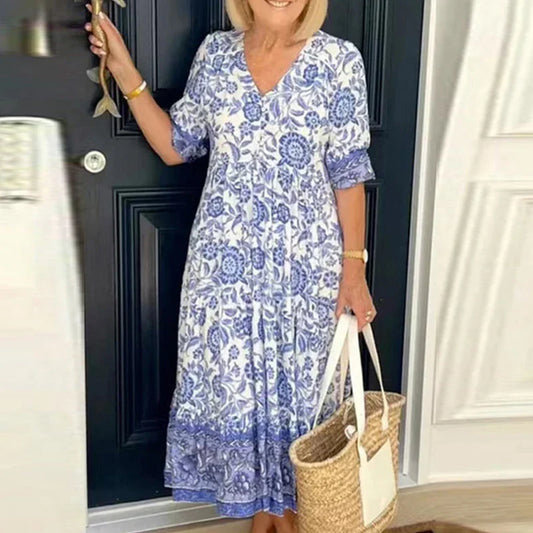Sophia - Bohème-Kleid mit V-Ausschnitt
