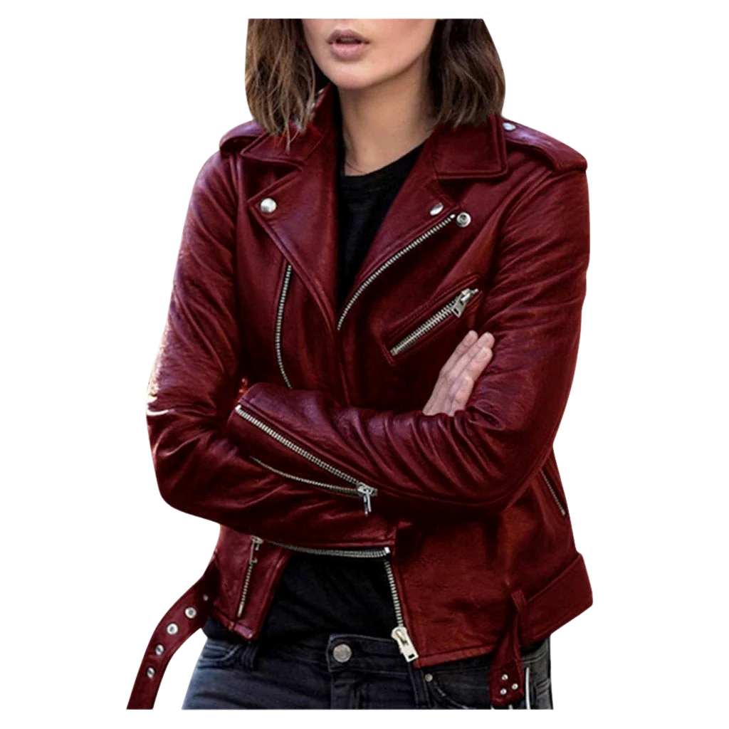 Vivian – Klassische Lederjacke mit Zipper