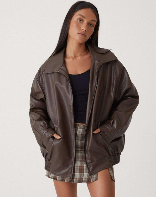 Anouk – Weite Damenlederjacke