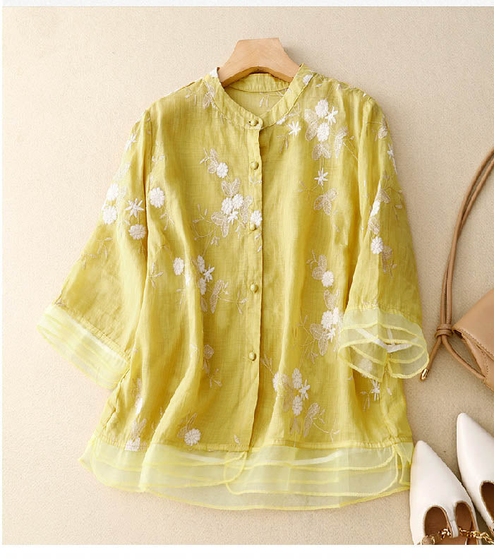 Elaine - Bestickte Vielseitige Bluse