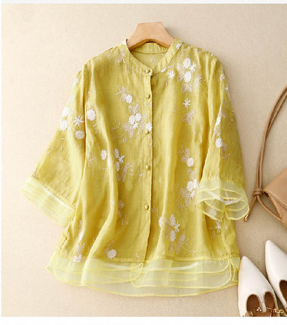 Elaine - Bestickte Vielseitige Bluse